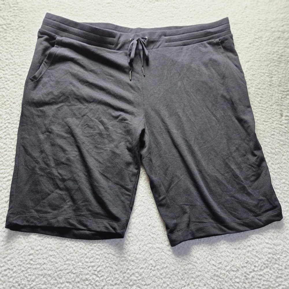Eddie Bauer Shorts Mens 2XL Gray Sweat Elastic Waist Drawstring 11 Inseam Casual
